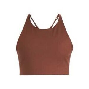 Girlfriend Collective Topanga High Neck Sports Bra in Brown Women’s Size Large